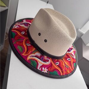 Stylish Beige and Multicolor Fedora Hat